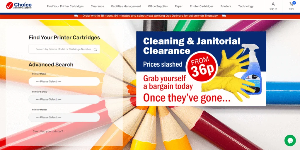 Choice Stationery website